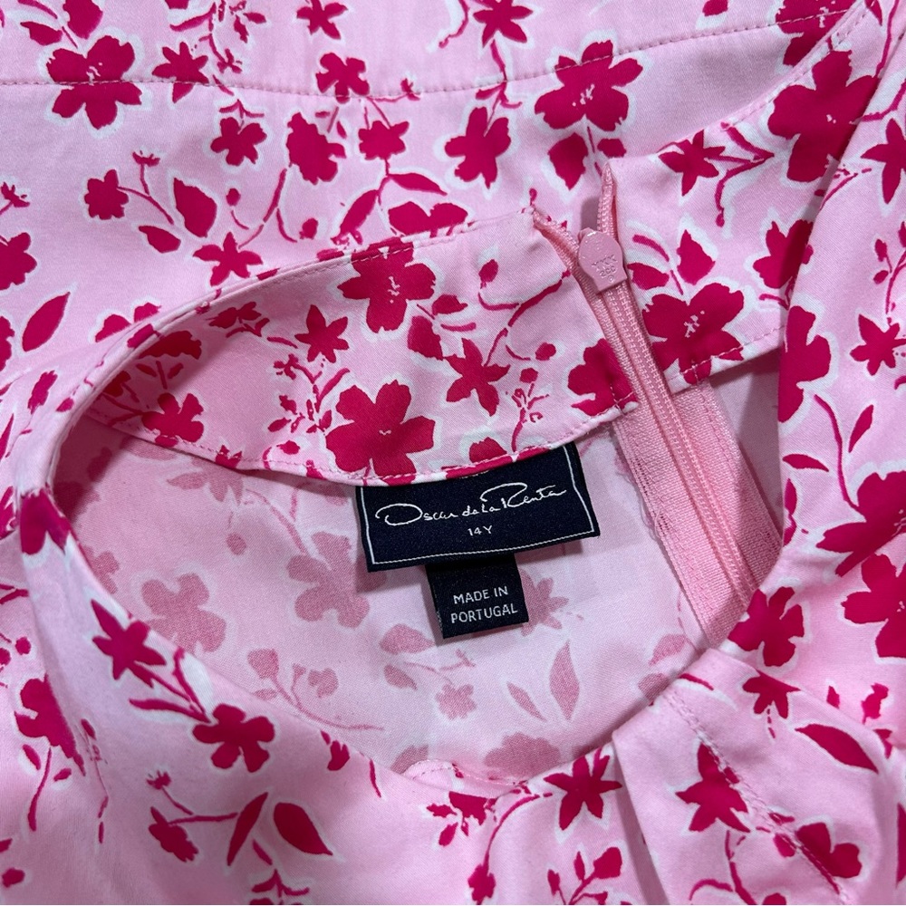 Oscar de la Renta pink on pink floral top - Size 14Y - Picture 8 of 10